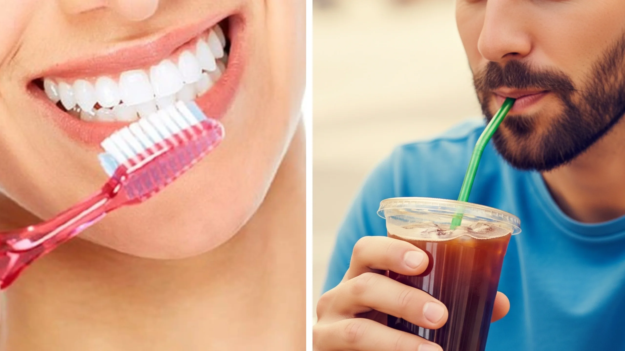 Mẹo chăm sóc răng sứ cho tín đồ cà phê: dùng ống hút, tráng miệng, chải răng đúng cách.